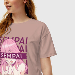 Футболка оверсайз женская Sempai Ellen, цвет: пыльно-розовый — фото 2