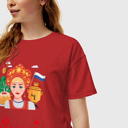 Футболка оверсайз женская Патриот России, цвет: красный — фото 2