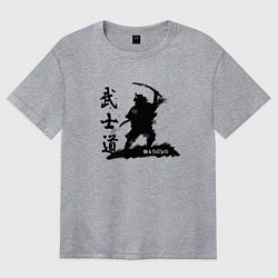 Футболка оверсайз женская Busido - путь воина, цвет: меланж