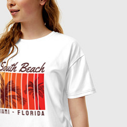 Футболка оверсайз женская Майами - Флорида, цвет: белый — фото 2