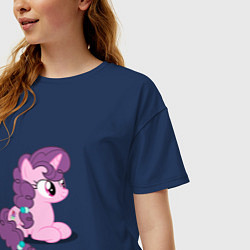 Футболка оверсайз женская Pony Pink Mammal Purple - Litt, цвет: тёмно-синий — фото 2