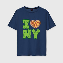 Футболка оверсайз женская I Love New York, цвет: тёмно-синий