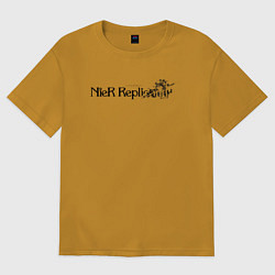 Футболка оверсайз женская NIER REPLICANT НИАР, цвет: горчичный