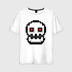 Футболка оверсайз женская Skull Geometry Dash, цвет: белый