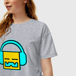 Футболка оверсайз женская Geometry Dash: Music, цвет: меланж — фото 2