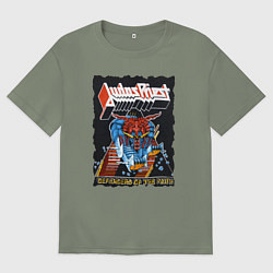 Футболка оверсайз женская Judas Priest FIGHT, цвет: авокадо