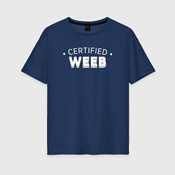 Футболка оверсайз женская Certified weeb, цвет: тёмно-синий