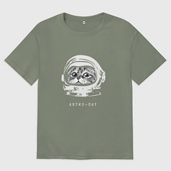 Футболка оверсайз женская Astro-cat, цвет: авокадо