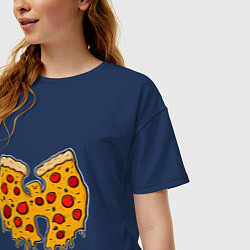 Футболка оверсайз женская Wu-Tang Pizza, цвет: тёмно-синий — фото 2