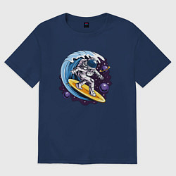 Футболка оверсайз женская Космонавт Серфингист, цвет: тёмно-синий
