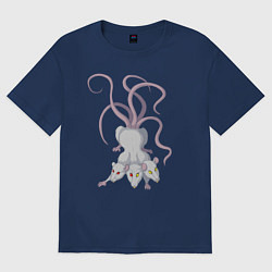 Футболка оверсайз женская Крыса-цербер, цвет: тёмно-синий