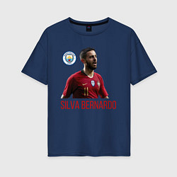 Футболка оверсайз женская Silva Bernardo Манчестер Сити, цвет: тёмно-синий