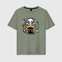 Футболка оверсайз женская THE BINDING OF ISAAC WHO AM I, цвет: авокадо