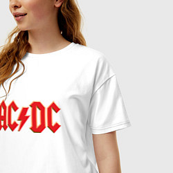 Футболка оверсайз женская ACDC, цвет: белый — фото 2