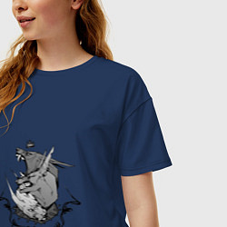 Футболка оверсайз женская Королевский цербер, цвет: тёмно-синий — фото 2