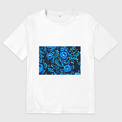 Женская футболка оверсайз Гжель