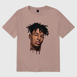 Футболка оверсайз женская 21 Savage, цвет: пыльно-розовый