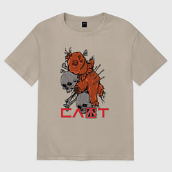 Футболка оверсайз женская Слот Кукла вуду, цвет: миндальный