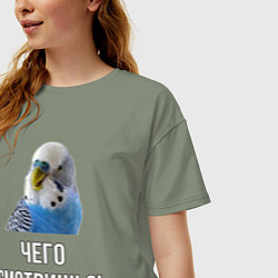 Футболка оверсайз женская Чего смотришь!?, цвет: авокадо — фото 2