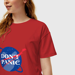 Футболка оверсайз женская Без паники, цвет: красный — фото 2
