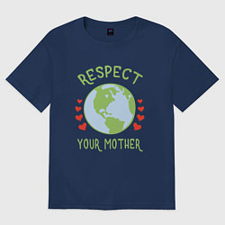 Футболка оверсайз женская Respect Earth, цвет: тёмно-синий