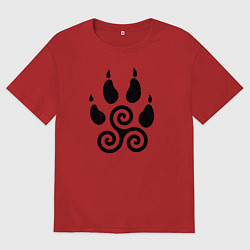 Футболка оверсайз женская Wolf triskele, цвет: красный