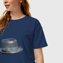Футболка оверсайз женская Шляпа, цвет: тёмно-синий — фото 2