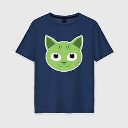 Футболка оверсайз женская Green Cat, цвет: тёмно-синий