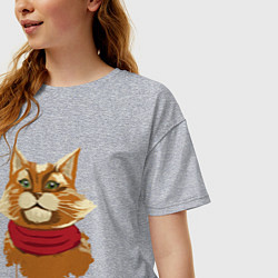 Футболка оверсайз женская Рыжий Кот, цвет: меланж — фото 2