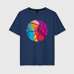 Футболка оверсайз женская Rainbow Ball, цвет: тёмно-синий