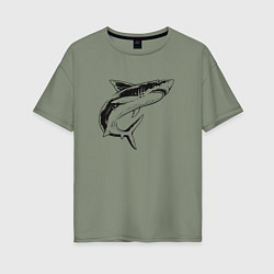 Женская футболка оверсайз Акула