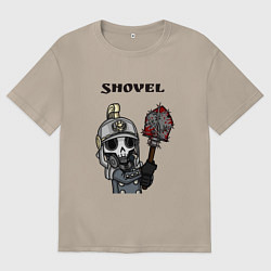 Футболка оверсайз женская Shovel, цвет: миндальный