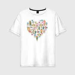 Женская футболка оверсайз Сердце океана
