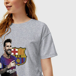 Футболка оверсайз женская Lionel Messi Barcelona Argentina, цвет: меланж — фото 2