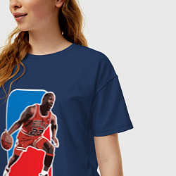 Футболка оверсайз женская NBA - Jordan, цвет: тёмно-синий — фото 2