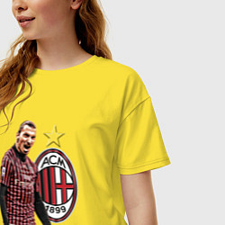 Футболка оверсайз женская Zlatan Ibrahimovic Milan Italy, цвет: желтый — фото 2