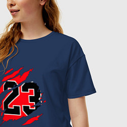 Футболка оверсайз женская Bulls 23, цвет: тёмно-синий — фото 2