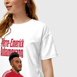 Футболка оверсайз женская Pierre-Emerick Aubameyang Arsenal Striker, цвет: белый — фото 2