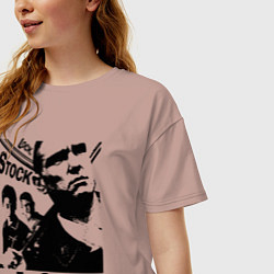 Футболка оверсайз женская Карты, деньги, два ствола, цвет: пыльно-розовый — фото 2