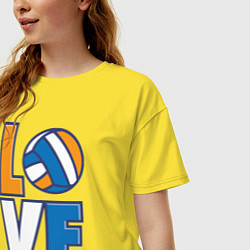 Футболка оверсайз женская Love Volleyball, цвет: желтый — фото 2
