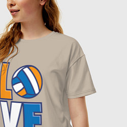 Футболка оверсайз женская Love Volleyball, цвет: миндальный — фото 2