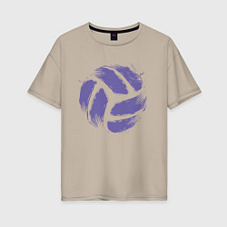 Футболка оверсайз женская Мяч - Волейбол, цвет: миндальный