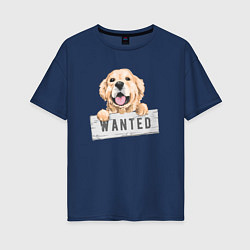 Футболка оверсайз женская Dog Wanted, цвет: тёмно-синий