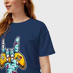 Футболка оверсайз женская Игрок однажды, игрок навсегда, цвет: тёмно-синий — фото 2