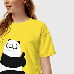 Футболка оверсайз женская Возмущенная панда, цвет: желтый — фото 2