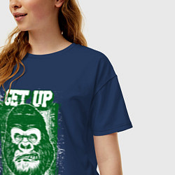 Футболка оверсайз женская Get Up - Stand Up, цвет: тёмно-синий — фото 2