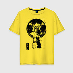 Футболка оверсайз женская Луффи One Piece Большой куш, цвет: желтый