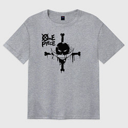 Футболка оверсайз женская Пираты Белоуса One Piece, цвет: меланж