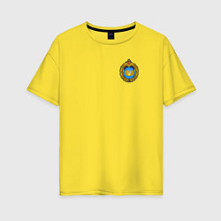 Футболка оверсайз женская Большая эмблема ВДВ, цвет: желтый