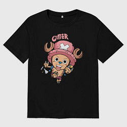 Футболка оверсайз женская Тони Тони Чоппер One Piece, цвет: черный